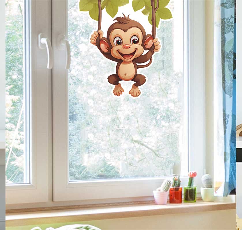 Pvc Panel Background - Adorables Petits Singes - Décoration Murale