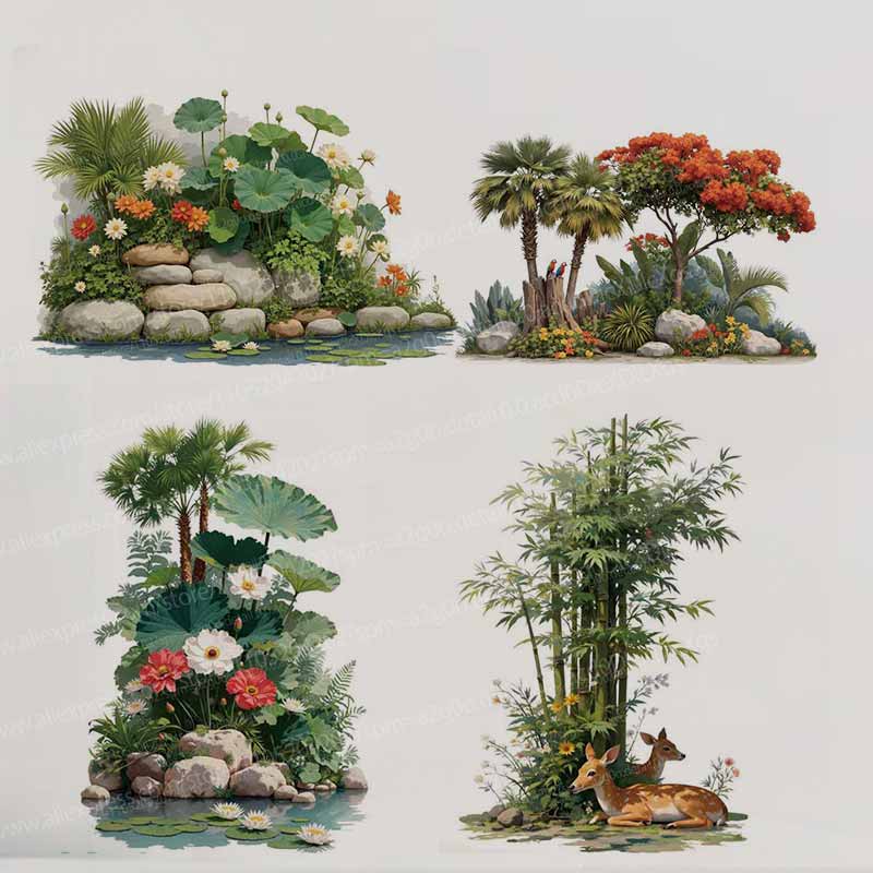 Autocollants muraux de plantes - Pvc Panel Background avis et prix